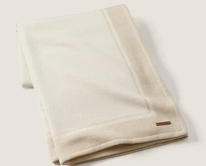 RALPH LAUREN Doverton coperta da lancio beige marrone lana cashmere pergamena 54 x 72 - Foto 1 di 23