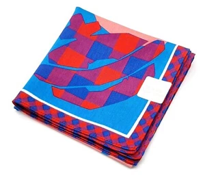 Sciarpa cotone Vivienne Westwood fazzoletto tartan quadri e taglio stampa logo blu - Foto 1 di 4