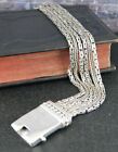 Silpada 925 Sterling Silver Multi Strand Byzantine & Wheat Link Chain Bracelet