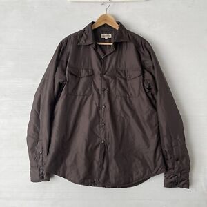 Alberto Aspesi Mens Nylon Thermore Insulated Brown Shirt Jacket Size Large