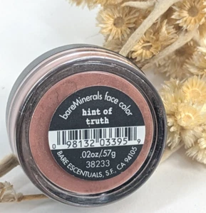 💋bareMinerals HINT OF TRUTH Color facial Polvo suelto Sombra de ojos Rubor .57 g/.02 oz - Imagen 1 de 3