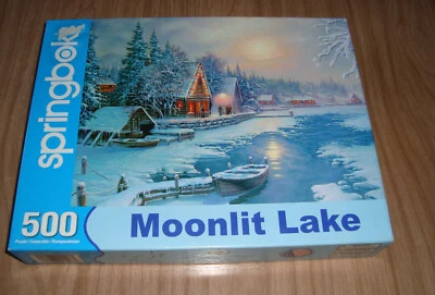 Moonlit Lake SPRINGBOK 500 件拼图 18x23 完整 — 第 1/3 张图片