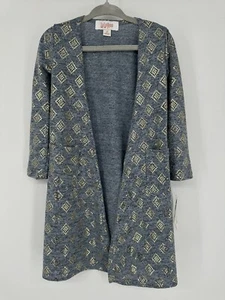 NWT LuLaRoe Girls Sariah Sweater Duster Gold Metallic Elegant Sz 2 - Picture 1 of 2