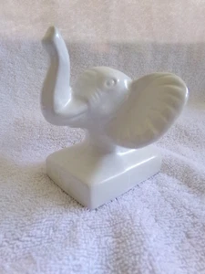 Greenbrier Small White Ceramic Elephant Head Trinket Holder WHITE ELEPHANT GIFT - Picture 1 of 9