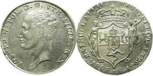 Napoli - Giuseppe Napoleone - Piastra 1808 Ag g.27,4- RARA Gig 3 - Imagen 1 de 1