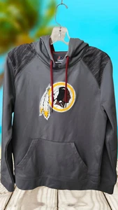 Felpa con cappuccio NFL Washington Redskins uomo piccola grigia logo centrale Commanders DC - Foto 1 di 6