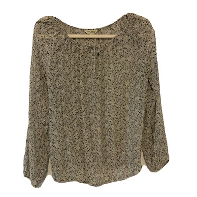 Блузка женская Lucky Brand средняя многоцветная с шевроном богемным принтом шелковая смесь - Изображение 1 из 4