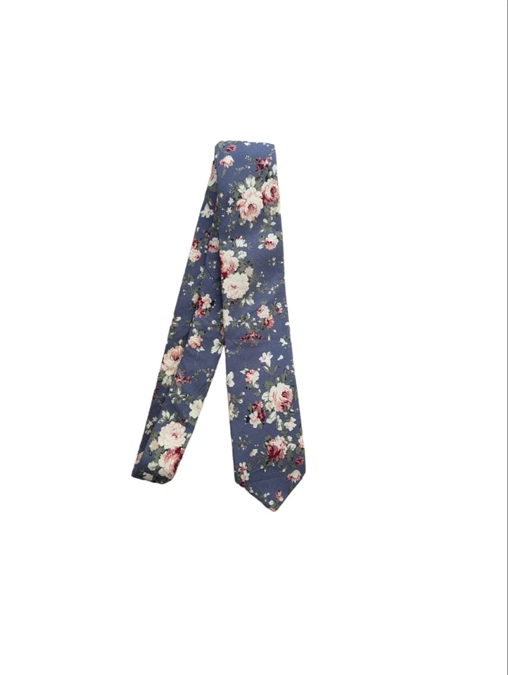 Corbata floral estrecha 100 % algodón The Original Penguin, delgada preppy chic Foto 1 de 4