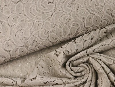SPITZE elastisch Stoff Spitzenstoff Blütenbogen SCHLAMM 10,98/m - Bild 1 von 2