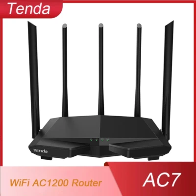 Tenda AC7 Dual Band Router AC1200 WiFi 2.4G/5G 5x6dBi High Gain Antennas MU-MIMO - Image 1 of 4