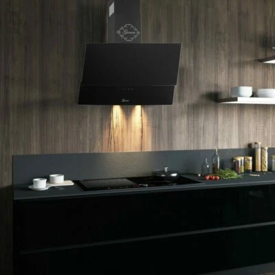 Gurari Prime Dunstabzugshaube 60 cm 1000m³/h TouchControl Schwarz Glas Haube