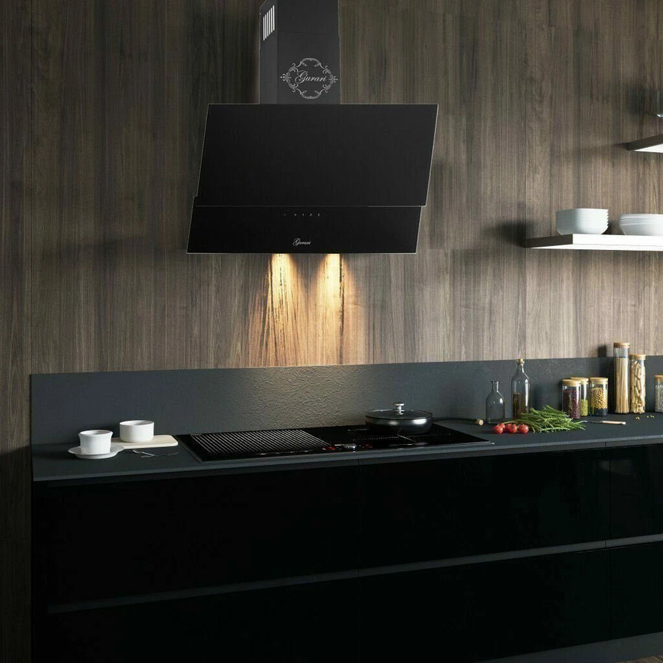Gurari GCH 268 BL 6 Dunstabzugshaube 60 cm 1000m³/h Kopffreihaube Schwarz Glas