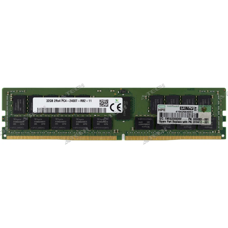 HP 32GB DDR4-2400 RDIMM 805351-B21 819412-001 809083-091 HPE Server Memory RAM - Image 1 of 2