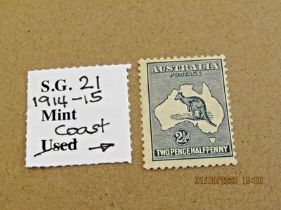 AUSTRALIA 1914-15 2.1/2d INDIGO M/MINT COAST IGNORE SG No - Image 1 of 2