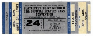 Beatlefest 24.09.83 Secaucus NJ Meadowlands Hilton Ticket! The Beatles - Bild 1 von 1