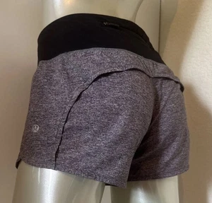 Lululemon Run Times Short II 4" Heather Lux Shorts Size 4 Woman’s Euc - Picture 1 of 11