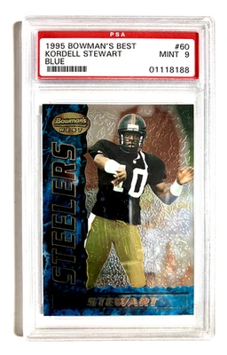 Kordell Stewart 1995 Bowman’s Best Blue RC #60 PSA 9 como nuevo #01118188 Steelers Foto 1 de 2