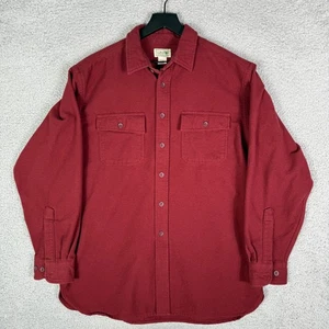 Vintage LL Bean Sämisch Stoff Hemd Herren Large rot weinrot Flanell schwer - Bild 1 von 6