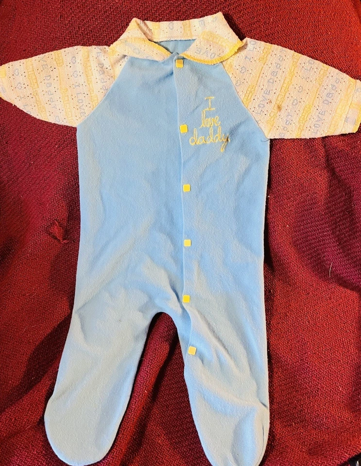 Pijama bebé niño vintage años 70 años 80 me encanta papá body plástico a presión 6-9 meses Foto 1 de 4