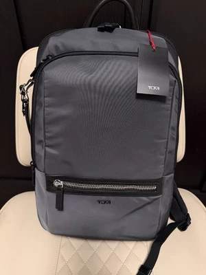 TUMI FOXWOOD  Polyester and LEATHER 16.5” Medium Backpack Charcoal Grey New - Image 1 of 4