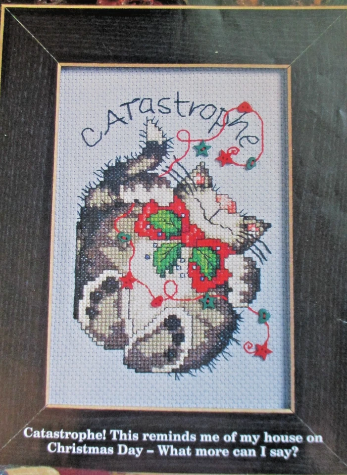 Catastrophe - Magazine cross stitch pattern - Cat Christmas Lights - Image 1 of 1