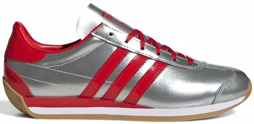 Size 9 - Adidas Country OG Silver Scarlet W