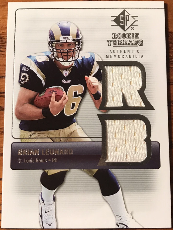 2007 SP Rookie Threads Rookie Threads Silver Brian Leonard RT-BL St.Louis Rams - Image 1 of 2