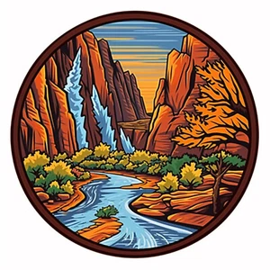 The Narrows Zion Patch Iron-on Applique National Park Badge Nature Wanderlust  - Picture 1 of 12