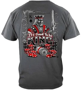 Good To Be King Poker 100% Cotton Charcoal T-Shirt - Picture 1 of 3