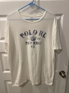 NEW R.L. Polo 25th REGt Sz XL 100% Cotton White Tee Shirt ( L7) - Picture 1 of 5