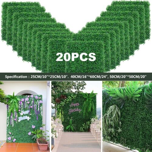 Artificial Plants Grass Wall Panel Boxwood Hedge Greenery UV Protection Decor