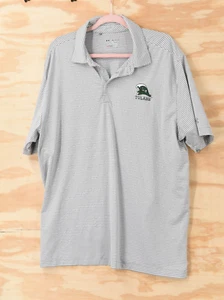 Tulane Green Wave Stripe Under Armour Heat Gear Polo Shirt Grey/White Mens  2XL - Picture 1 of 11