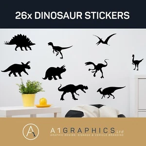 Dinosaur Wall Stickers & Decals x26 Assorted Vinyl Art Kids Bedroom Removable - Picture 1 of 4