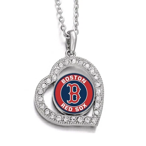 Boston Red Sox Womens Sterling Silver Heart Necklace With Pendant D19 Cover