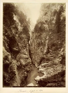 SCHWEIZ, VIAMALASCHLUCHT & ORIGINAL ca 1890er ALBUMENDRUCK VON CARLO BOSETTI - Bild 1 von 1