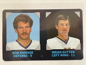 1985 7-Eleven Credit Cards #17 St. Louis Blues Rob Ramage Brian Sutter NHL - Picture 1 of 2