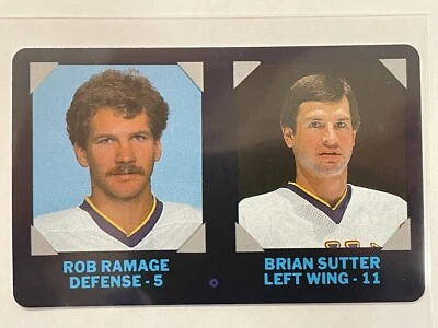 1985 7-Eleven Credit Cards #17 St. Louis Blues Rob Ramage Brian Sutter NHL - Image 1 of 2