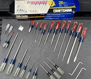Sears Craftsman USA Nos 26pc Screwdriver Set Huge Rare Torx Phillips Flat 41100 - Picture 1 of 22