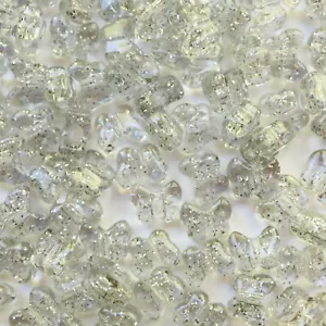 Butterfly Beads Silver Glitter Sparkle Large Hole Pony Beads Made in USA - Picture 1 of 3
