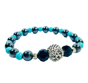 Adjustable Chakra Bracelet Stones and Charms Yoga Meditation Bangle - Picture 1 of 10