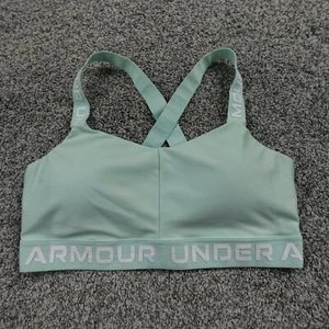 Under Armour Bra Womens Large Green UA Sports Athletic Gym Compression Workout - Picture 1 of 8