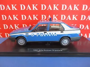 Die cast 1/18 Modellino Auto Polizia Alfa Romeo 75 1.8 IE 1991 by Triple9 - Foto 1 di 6