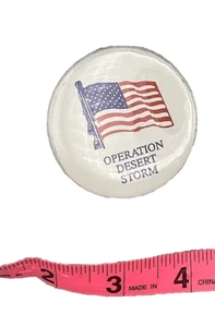 American Flag Operation Desert Storm Pinback Button, Vintage, 2", White USA - Picture 1 of 2