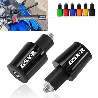 For SUZUKI GSX-R 250 600 750 1000 1300 CNC Handlebar Bar ends Grip End Caps Plug - Image 1 of 4