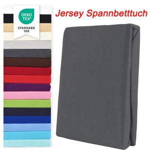 Jersey Spannbettlaken Spannbetttuch 100% Baumwolle Bettlaken Betttuch 160GSM DHL - Bild 1 von 23