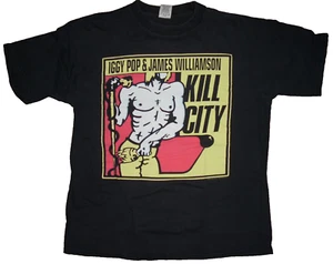 Vintage 1999 IGGY POP & James Williamson KILL CITY T-Shirt LARGE Cygnus Stooges - Picture 1 of 7