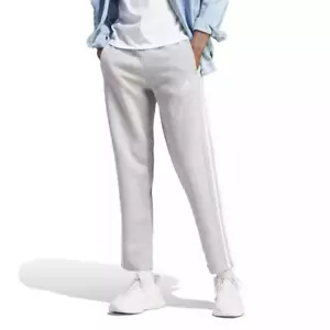Men's adidas Essentials 3-Stripes Open Hem Fleece Pants Medium Gray Heather, S - Picture 1 of 2