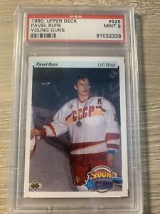 1990 Upper Deck Pavel Bure Young Guns #526 Rookie RC - Mint PSA 9