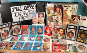 🔥 1961 TOPPS BASEBALL CARD COMPLETE SET w/GRADED CARDS VG-EX🔥 - Picture 1 of 14