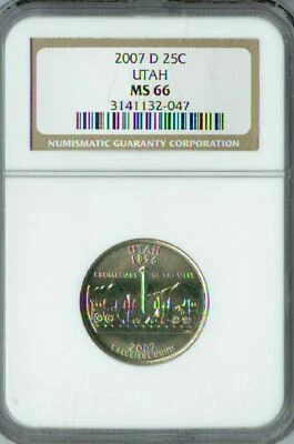 2007 D UTAH QUARTER NGC MS66 BUSINESS STRIKE.   * - Image 1 of 4
